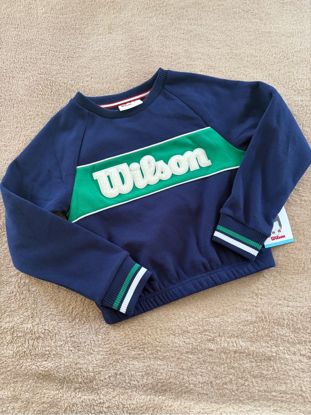 Wilson Girls Navy & Green Pullover Sweatshirt size 6